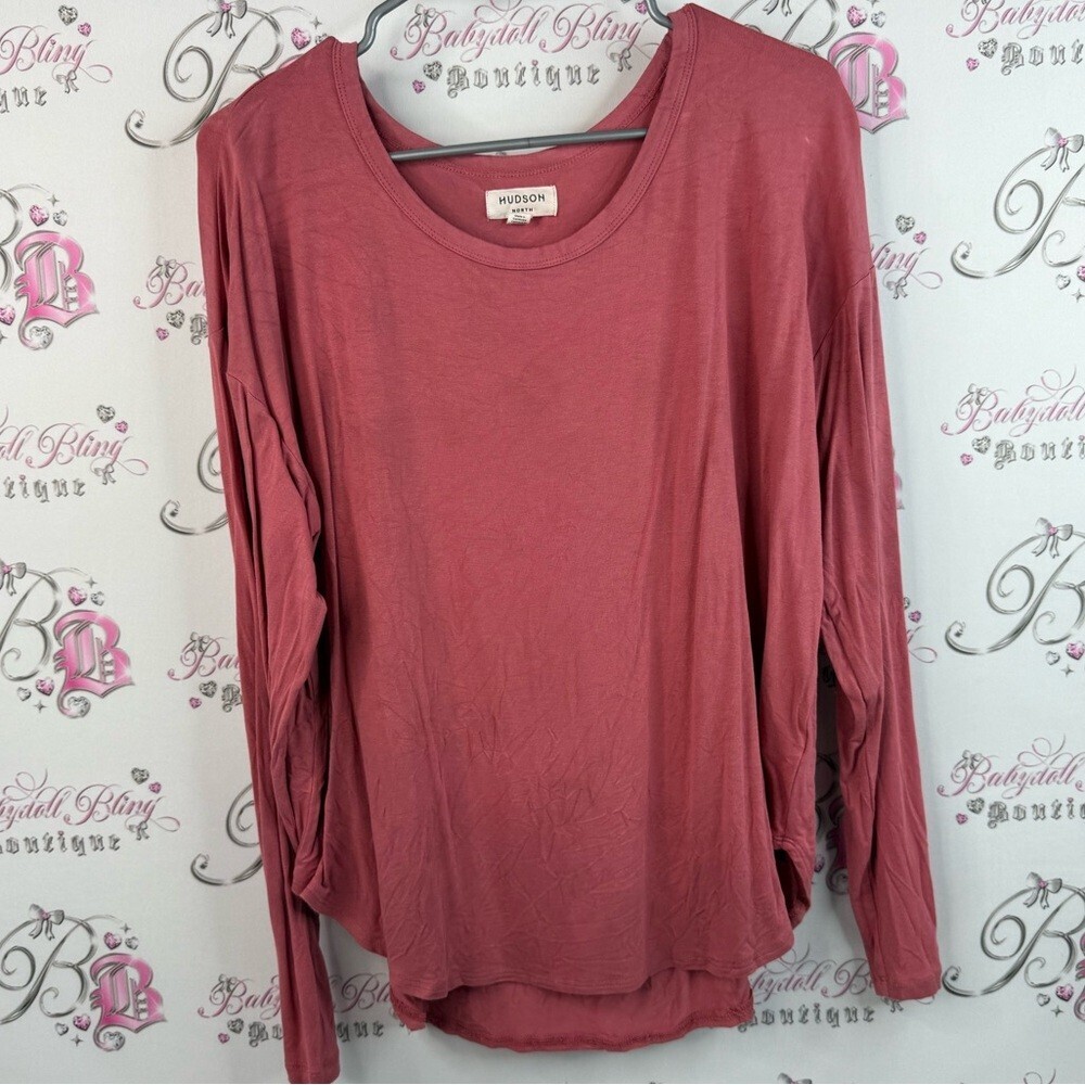 Hudson north red rose stretchy soft Women's Long Sleeve Top in Dusty Rose